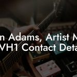 Ryan Adams, Artist Main at VH1 Contact Details