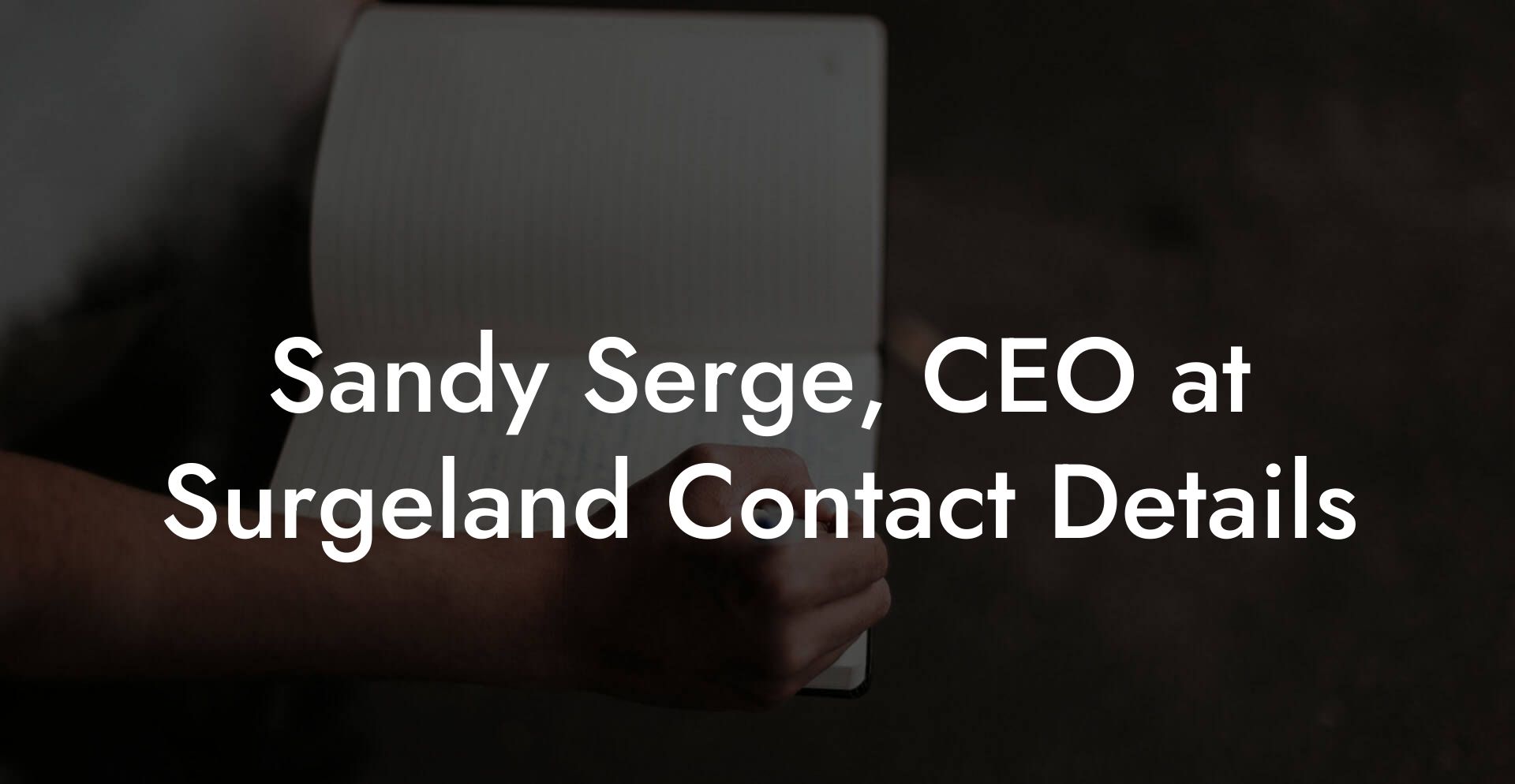 Sandy Serge, CEO at Surgeland Contact Details