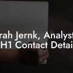 Sarah Jernk, Analyst at VH1 Contact Details