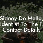 Sidney De Mello, President at To The Fallen Contact Details