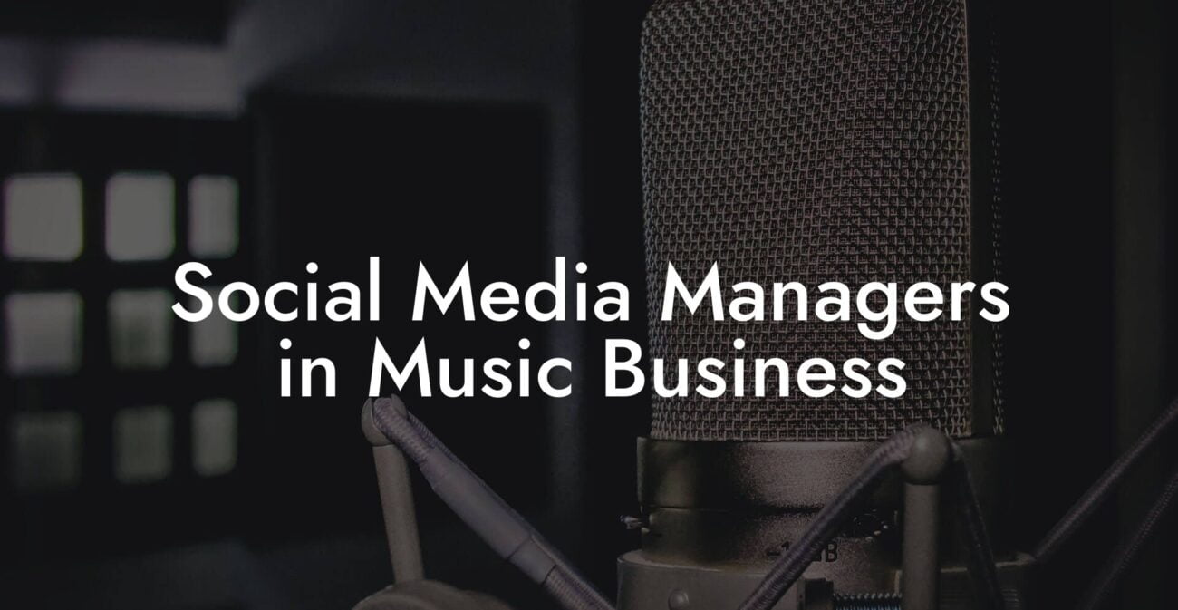 Social Media Managers in Music Business