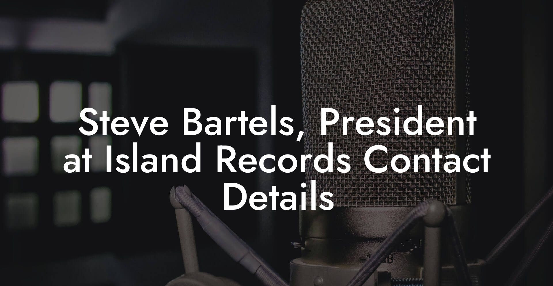 Steve Bartels, President at Island Records Contact Details