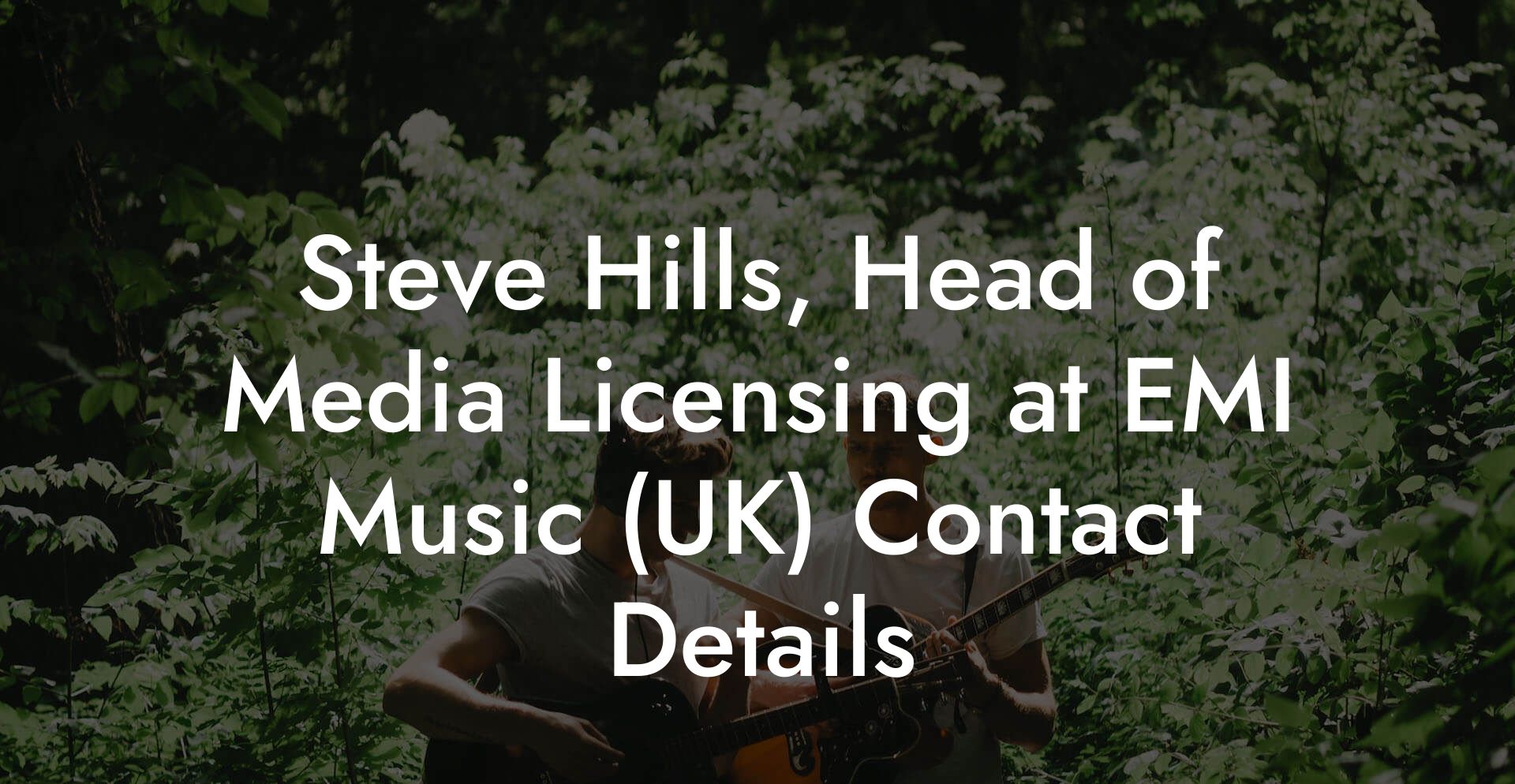 Steve Hills, Head of Media Licensing at EMI Music (UK) Contact Details