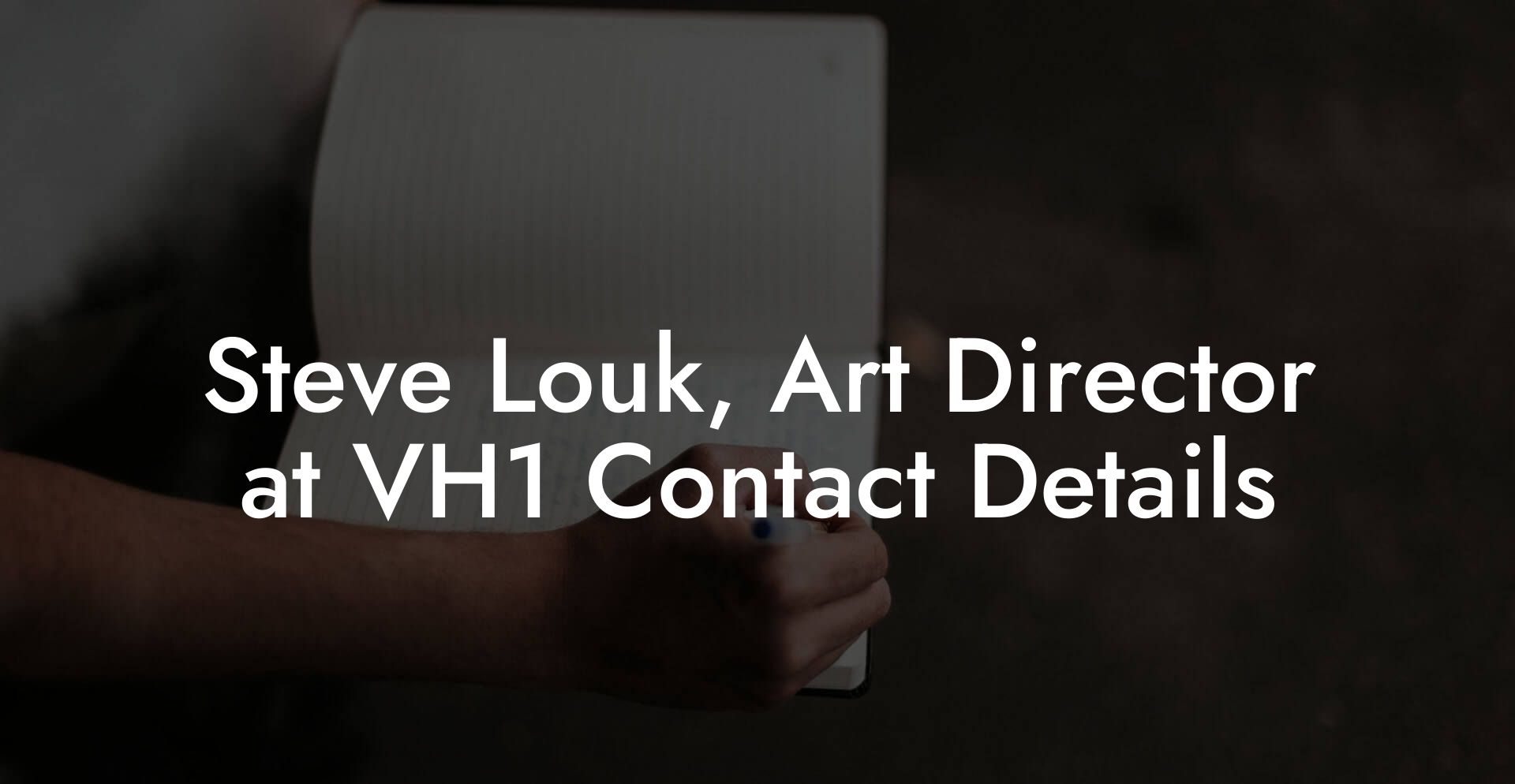 Steve Louk, Art Director at VH1 Contact Details