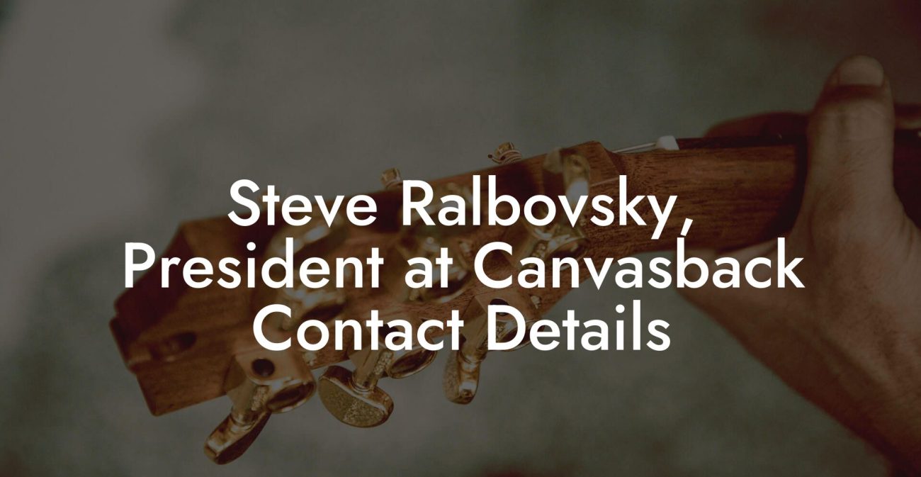 Steve Ralbovsky, President at Canvasback Contact Details