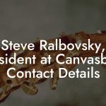 Steve Ralbovsky, President at Canvasback Contact Details