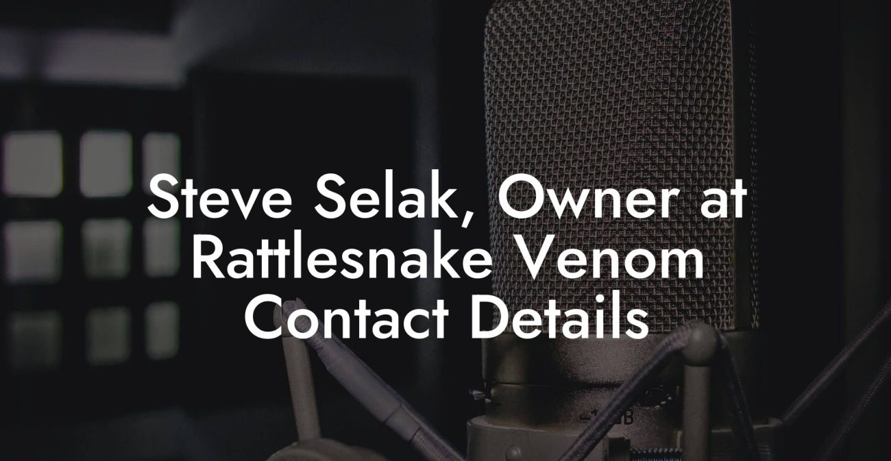 Steve Selak, Owner at Rattlesnake Venom Contact Details