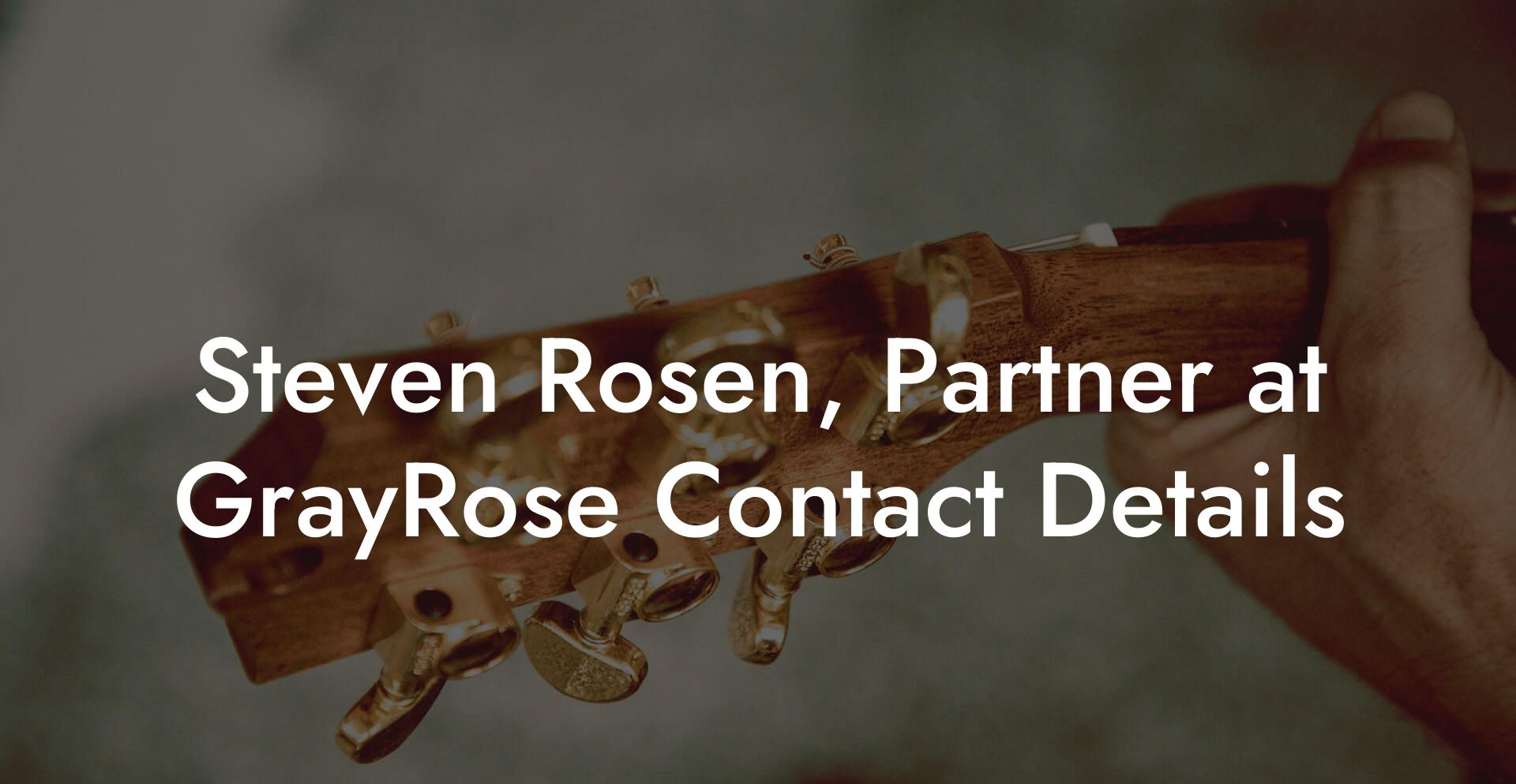 Steven Rosen, Partner at GrayRose Contact Details