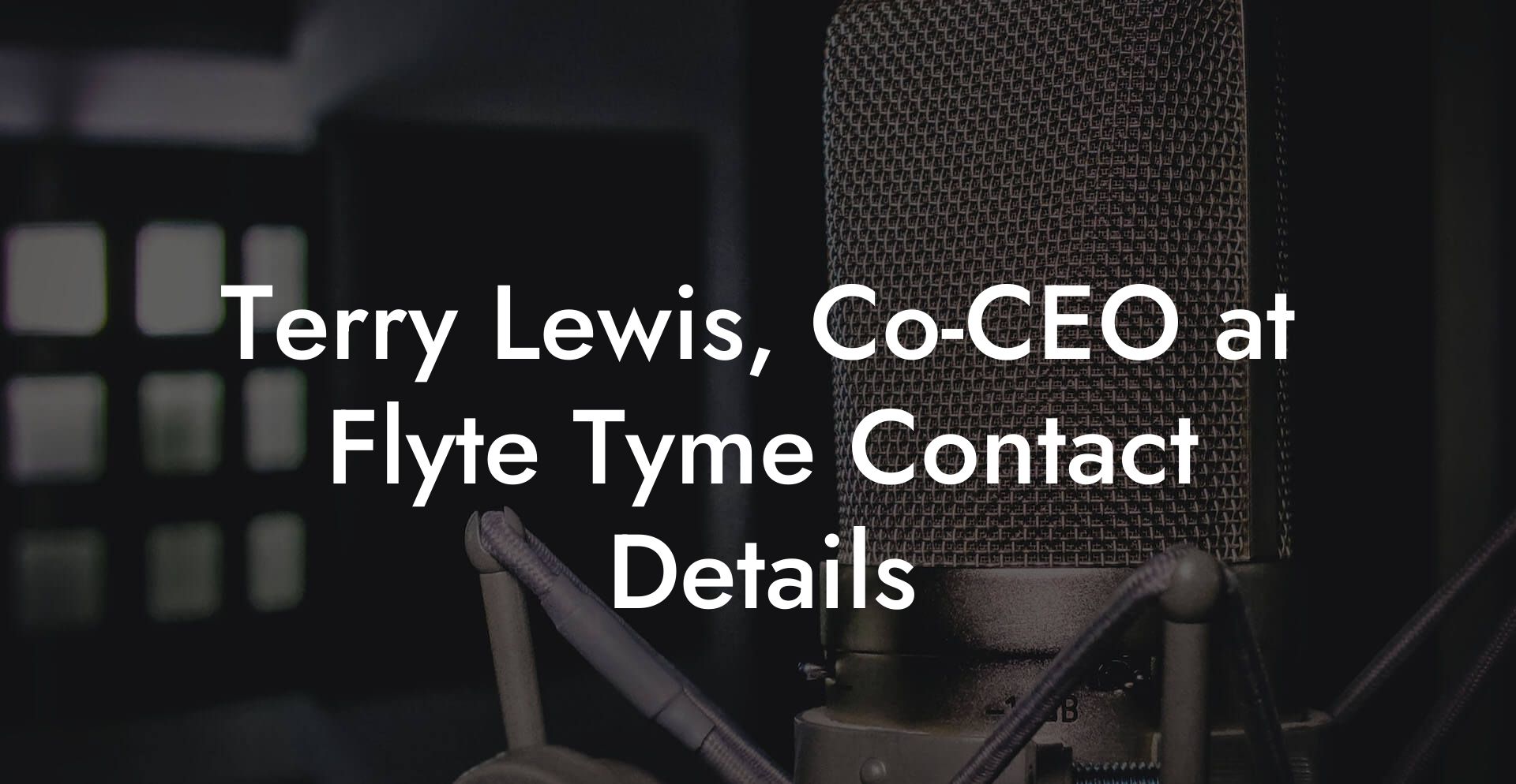 Terry Lewis, Co-CEO at Flyte Tyme Contact Details