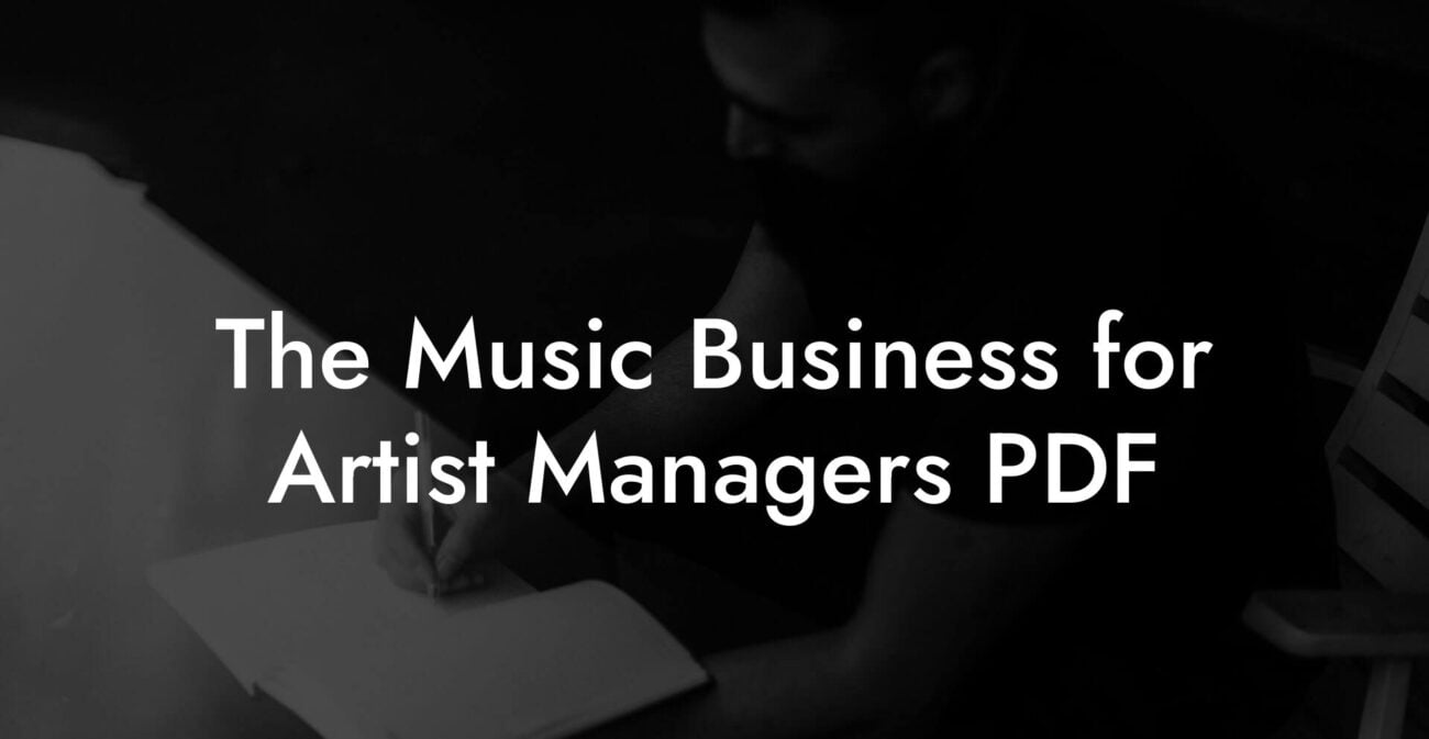 The Music Business for Artist Managers PDF