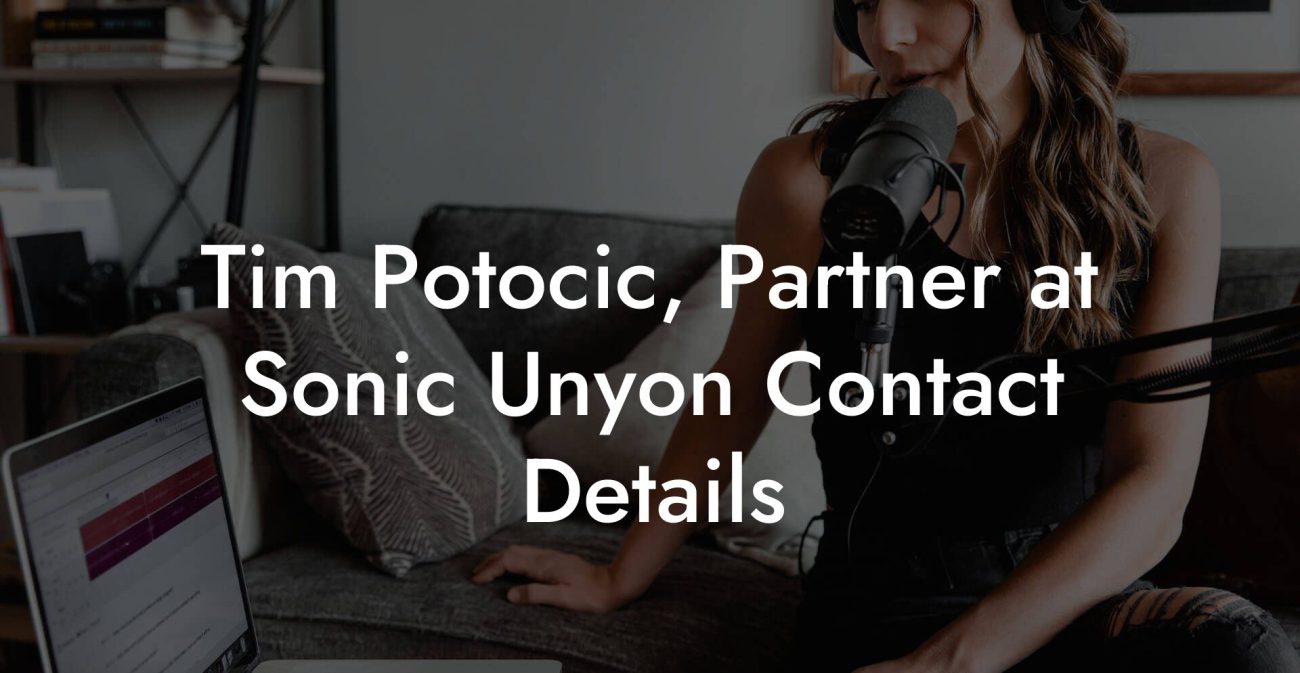 Tim Potocic, Partner at Sonic Unyon Contact Details