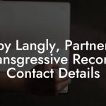 Toby Langly, Partner at Transgressive Records Contact Details