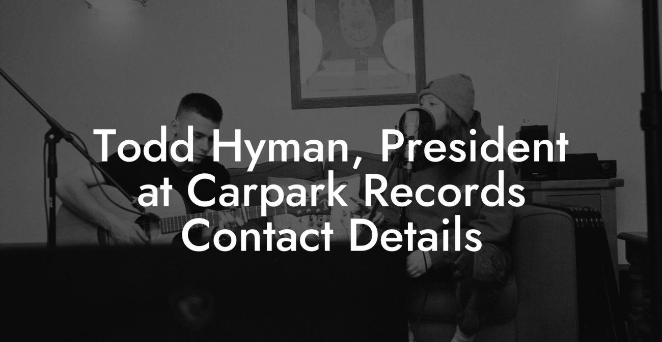 Todd Hyman, President at Carpark Records Contact Details