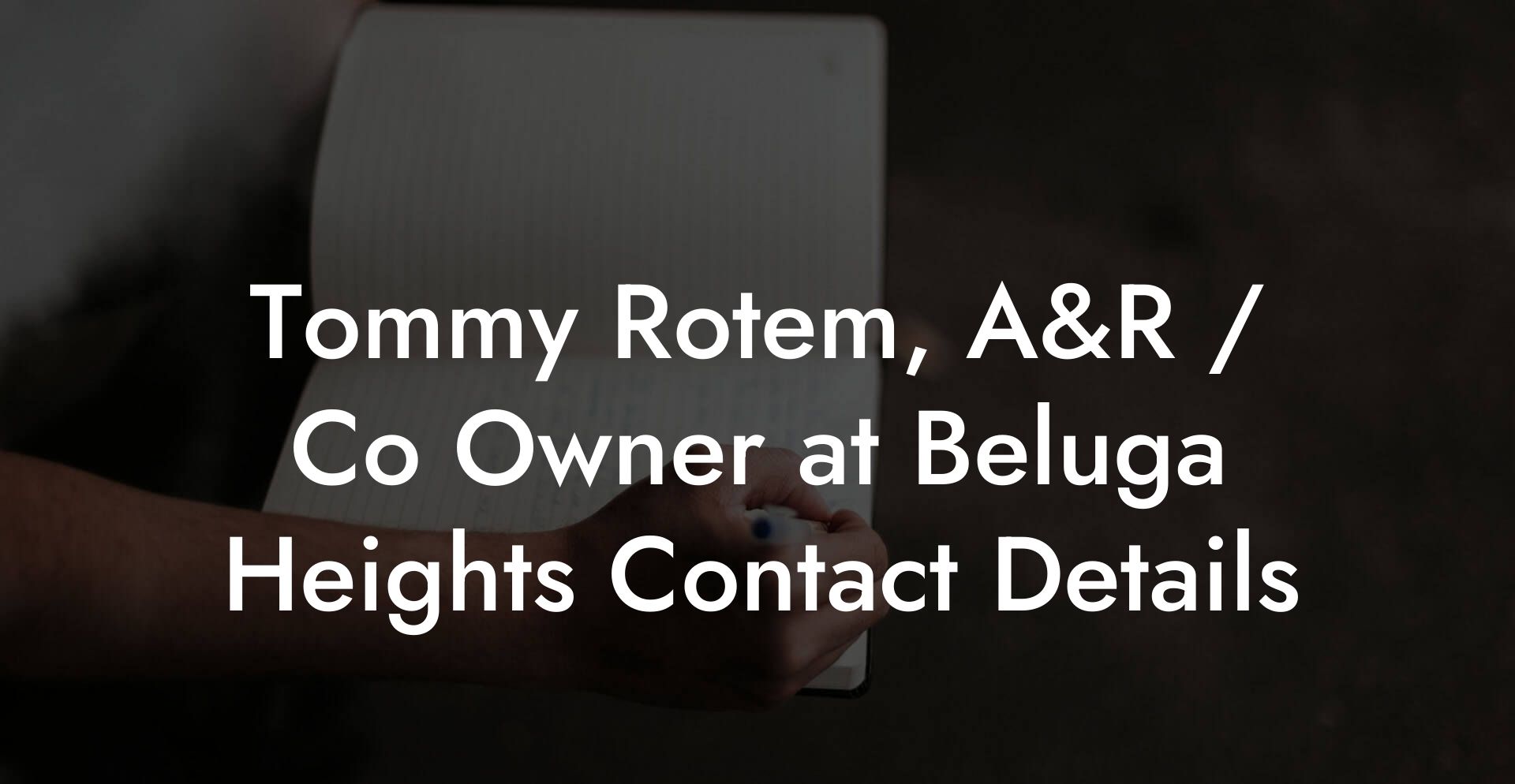 Tommy Rotem, A&R / Co Owner at Beluga Heights Contact Details