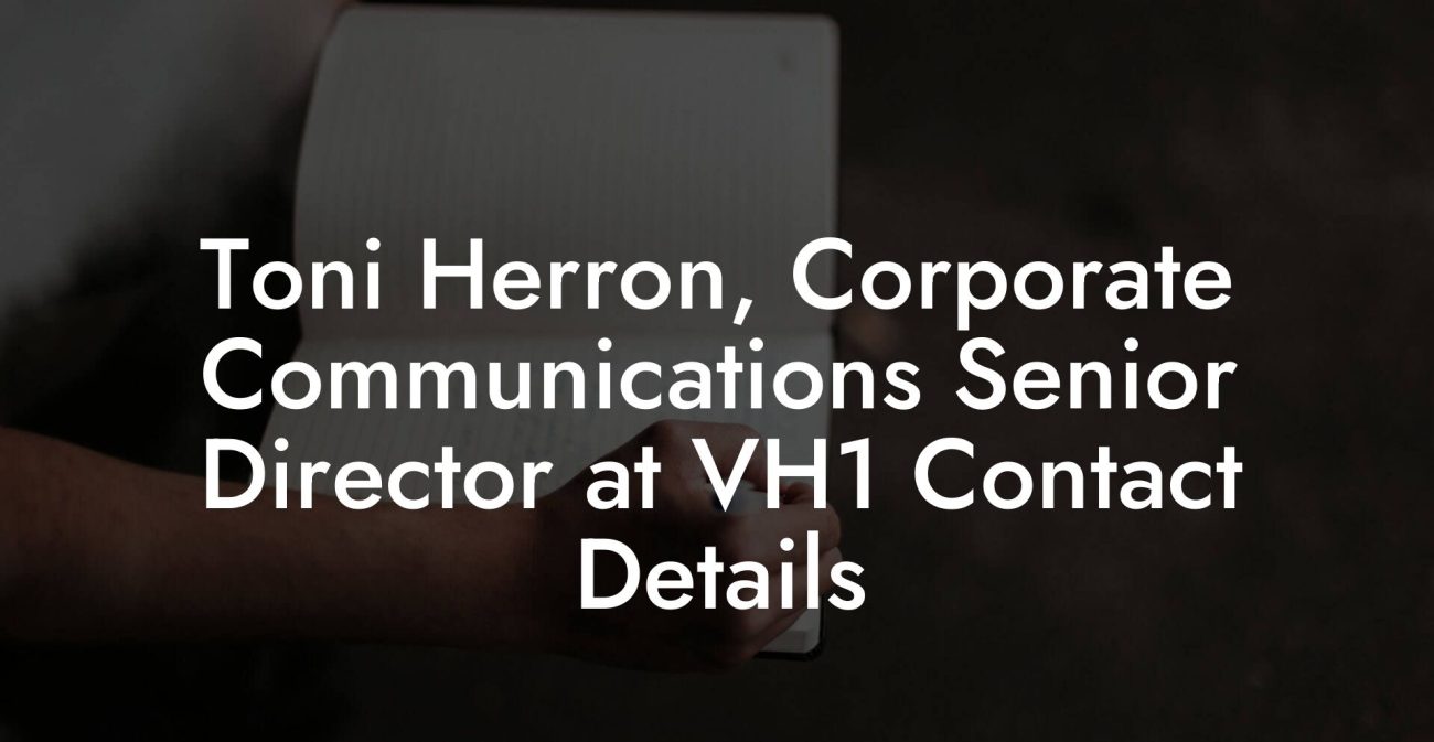 Toni Herron, Corporate Communications Senior Director at VH1 Contact Details