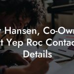 Tor Hansen, Co-Owner at Yep Roc Contact Details