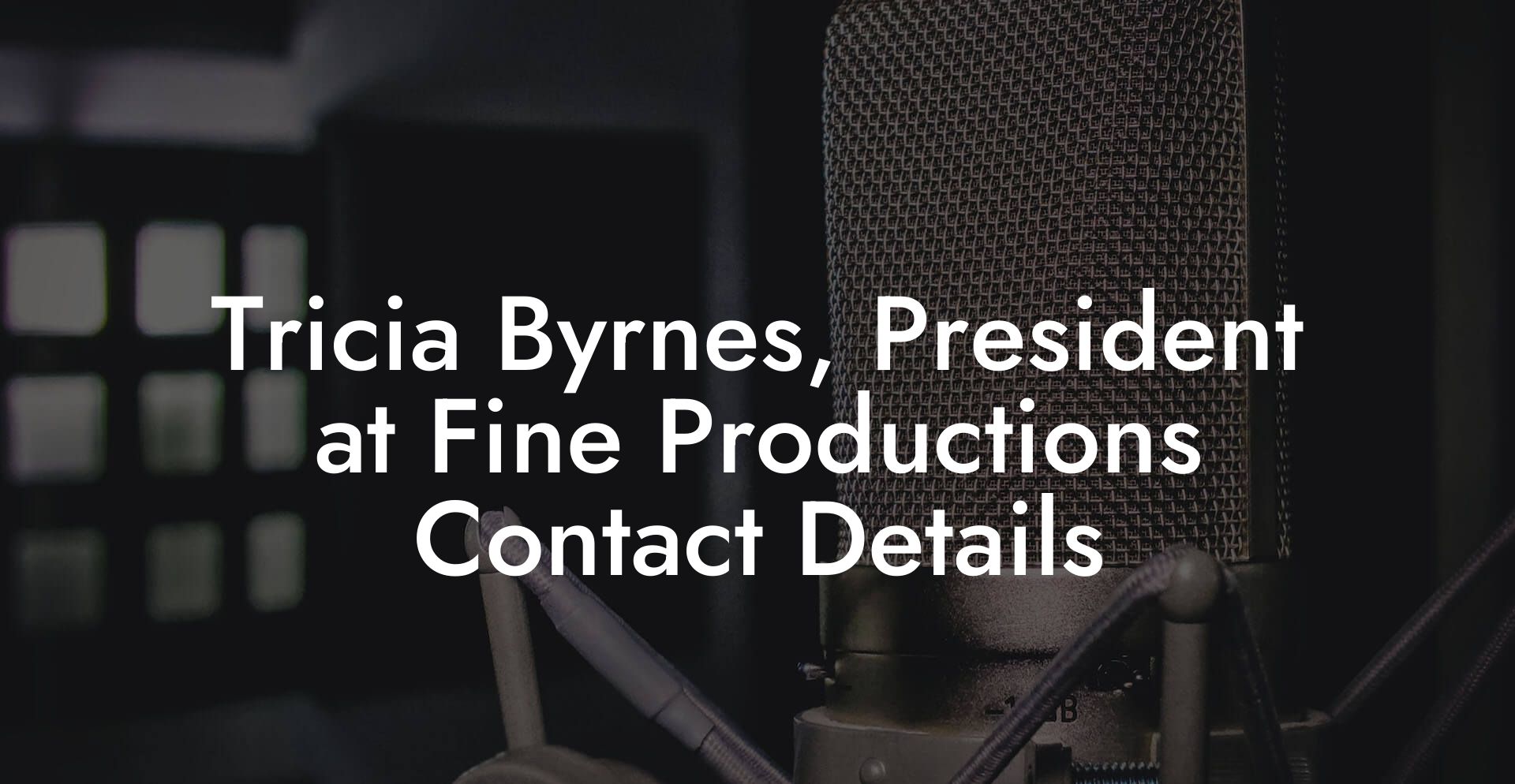 Tricia Byrnes, President at Fine Productions Contact Details