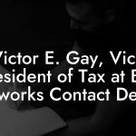 Victor E. Gay, Vice President of Tax at BET Networks Contact Details