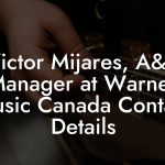 Victor Mijares, A&R Manager at Warner Music Canada Contact Details