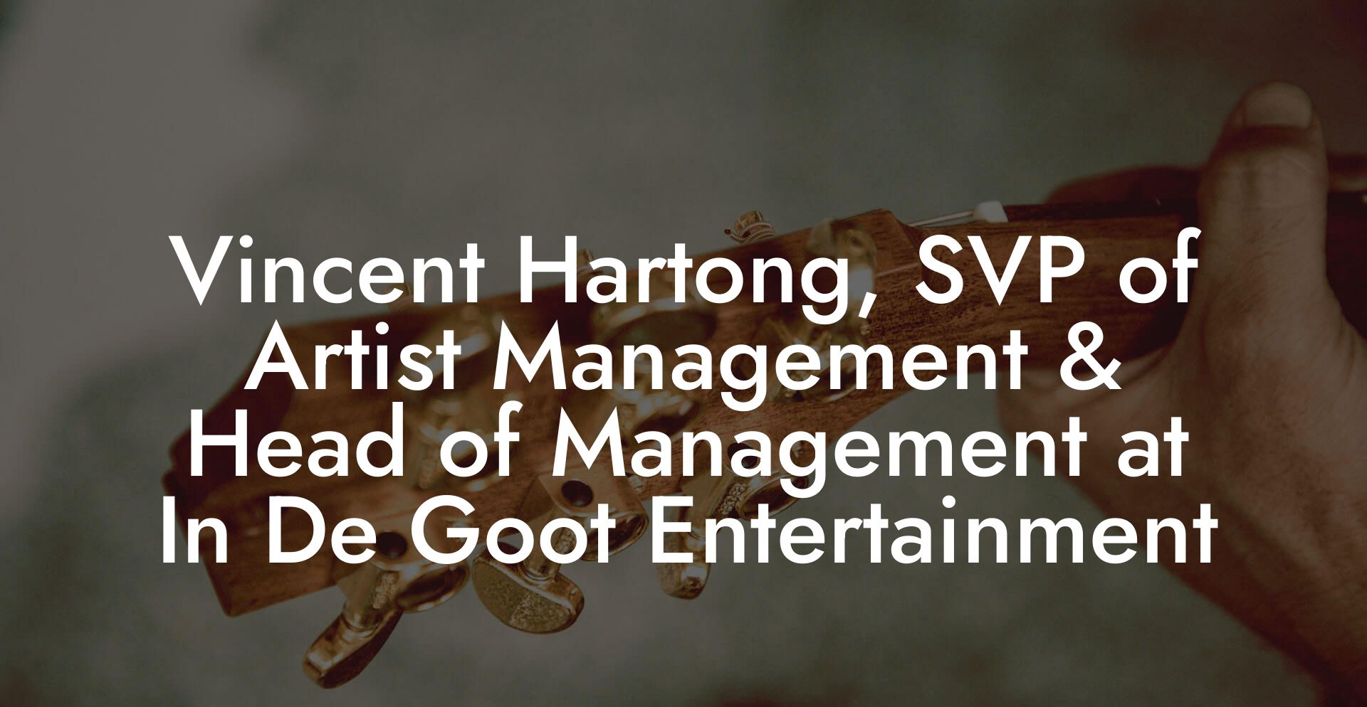 Vincent Hartong, SVP of Artist Management & Head of Management at In De Goot Entertainment