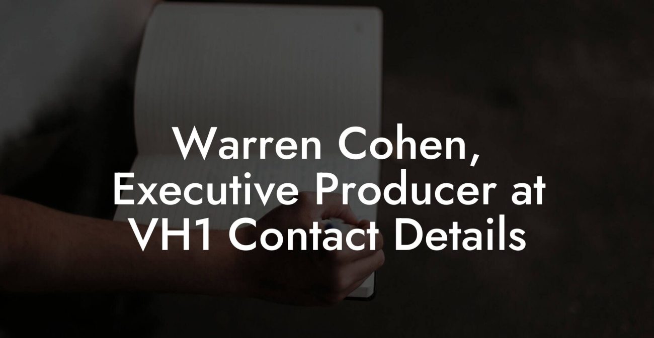 Warren Cohen, Executive Producer at VH1 Contact Details