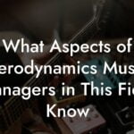 What Aspects of Aerodynamics Music Managers in This Field Know