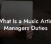 What Is a Music Artist Managers Duties