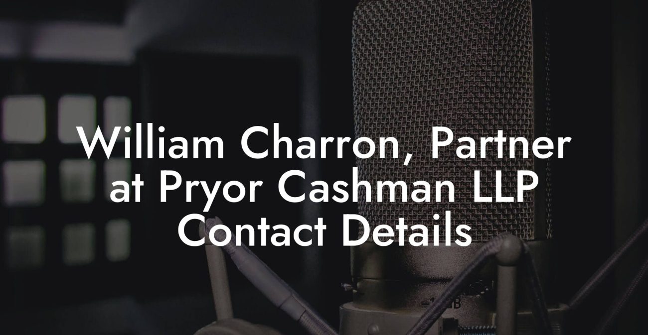 William Charron, Partner at Pryor Cashman LLP Contact Details