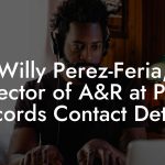 Willy Perez-Feria, Director of A&R at PMA Records Contact Details