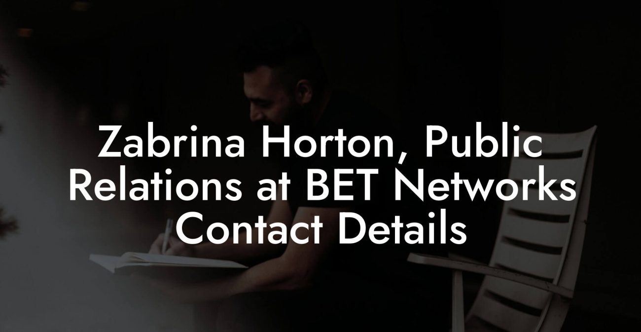 Zabrina Horton, Public Relations at BET Networks Contact Details