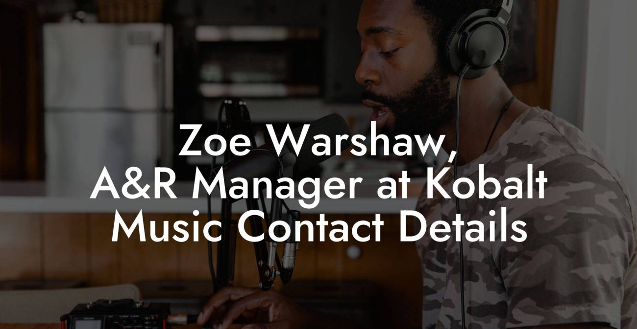 Zoe Warshaw, A&R Manager at Kobalt Music Contact Details